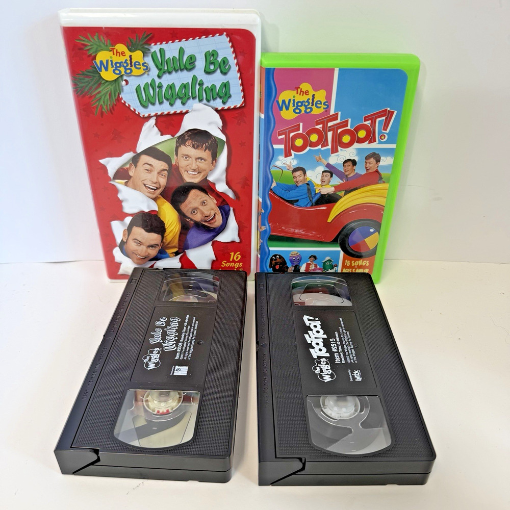 The Wiggles Yule Be Wiggling & Toot Toot VHS Clamshell Case Set of 2 No Mold